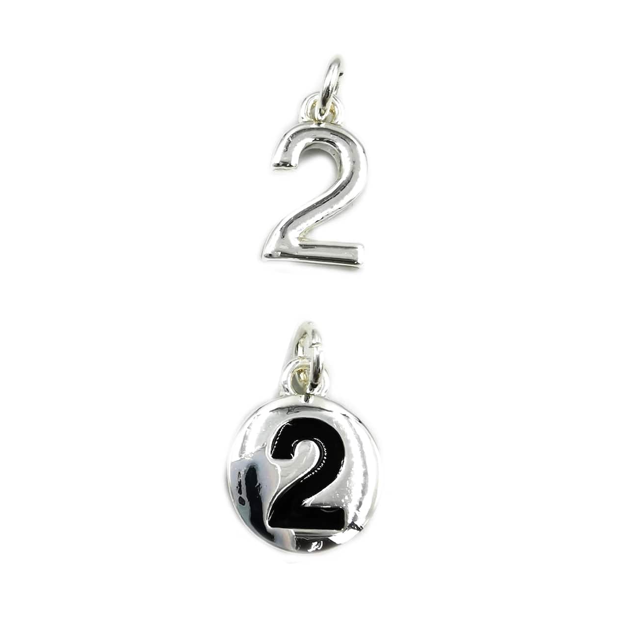 Charmalong™ Silver Plated Number Charms by Bead Landing™
